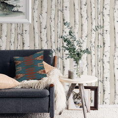 Chesapeake Pioneer Off-White Birch Tree Wallpaper image 1