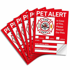 Pet Alert Safety Fire Rescue Stickers - 6 Pack - Save Our Pets Emergency Pet Inside Decal - in Case of Emergency Danger Pet in House Home Window Door Sign image 1
