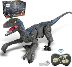 Remote Control Dinosaur Toys for Kids, RC Velociraptor Robot Toys 2.4Ghz Walking Large Electronic Pet Robo Dino with Lights and Roaring Sound for Boys Girls image 0