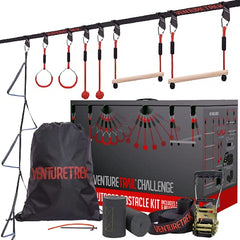 VentureTrek 50FT American Ninja Warrior Obstacle Course for Kids, Ninja Warrior Kids, Ninja Slackline for Backyard, Ninja Warrior Obstacle Course for Kids, Ninja Course Kids, Ninja Kids Toys Outside image 0