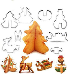 18PCS 3D Christmas Gingerbread House Cookie Cutter Set – Stainless Steel DIY Baking Kit for Cookies, Biscuits & Pastries