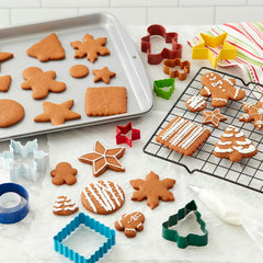 Wilton Christmas Cookie Baking Set, 12-Piece Kit with Non-Stick Cookie Sheet, Cooling Rack & Holiday Cookie Cutters for Baking Fun