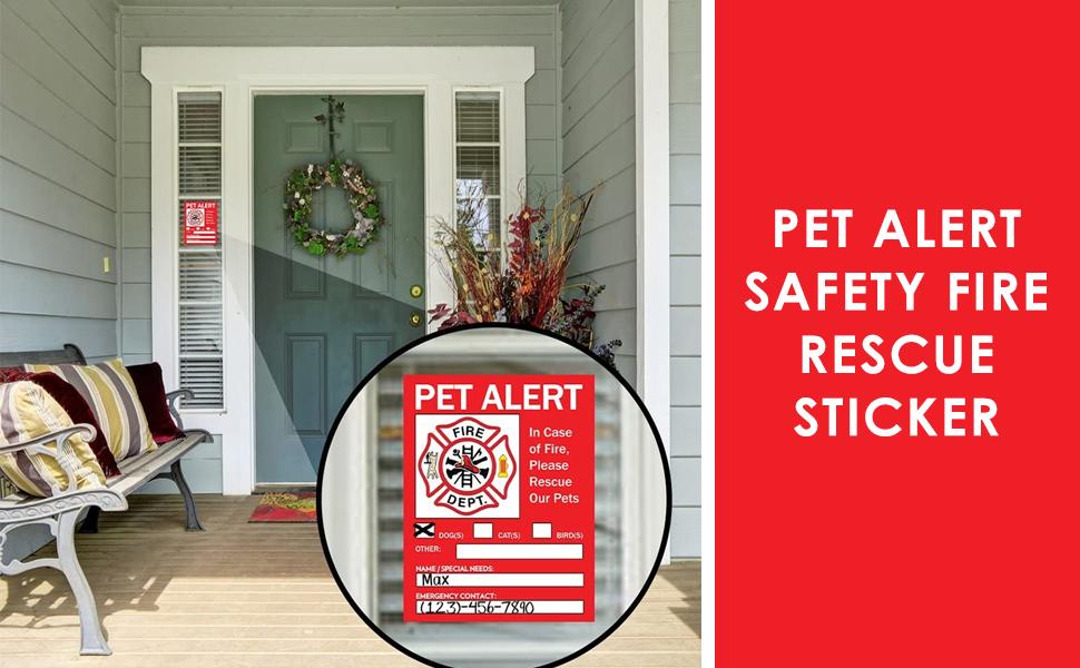 Pet Alert Safety Fire Rescue Stickers - 6 Pack - Save Our Pets Emergency Pet Inside Decal - in Case of Emergency Danger Pet in House Home Window Door Sign image 10
