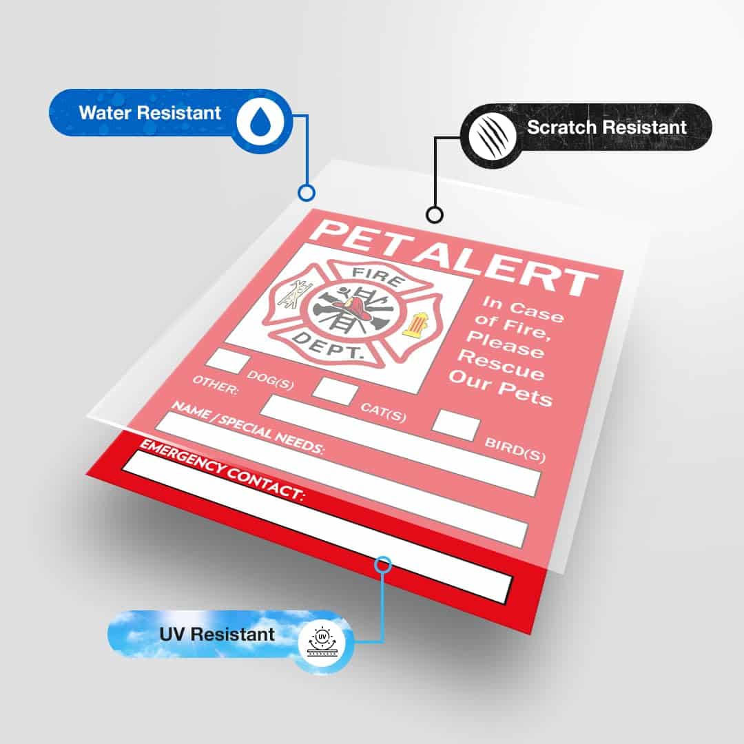 Pet Alert Safety Fire Rescue Stickers - 6 Pack - Save Our Pets Emergency Pet Inside Decal - in Case of Emergency Danger Pet in House Home Window Door Sign image 6