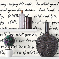 RoomMates Black Dream Big Script Peel and Stick Wallpaper 20.5" x 16.5 feet image 3