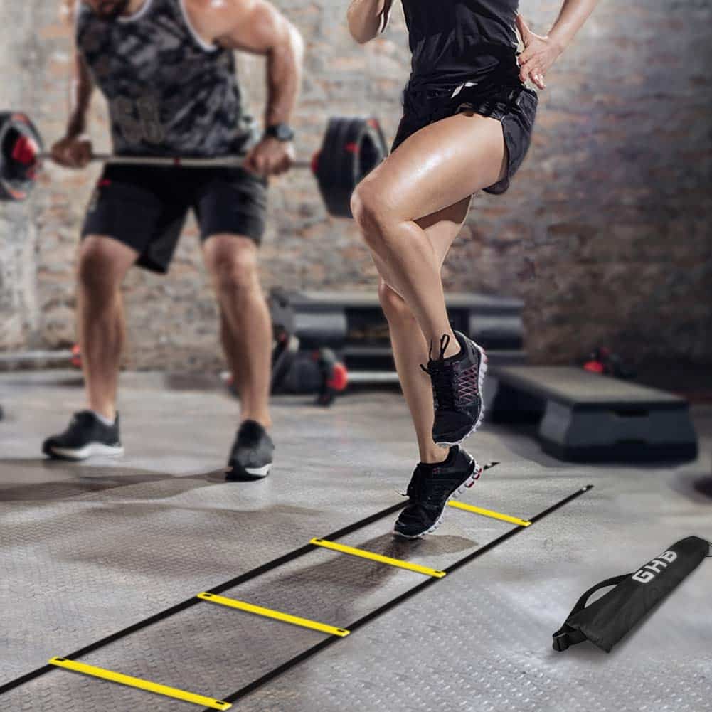 GHB Pro Agility Ladder 2 Pack Agility Training Ladder Speed 12 Rung 20ft with Carrying Bag image 7