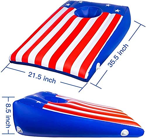 Floating Cornhole Bean Bag Toss and Cornhole with with 8 Beanbags Outdoor Game Pool Accessories for Summer (2 Pack) image 5