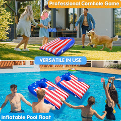 Floating Cornhole Bean Bag Toss and Cornhole with with 8 Beanbags Outdoor Game Pool Accessories for Summer (2 Pack) image 1
