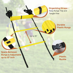 GHB Pro Agility Ladder 2 Pack Agility Training Ladder Speed 12 Rung 20ft with Carrying Bag image 2