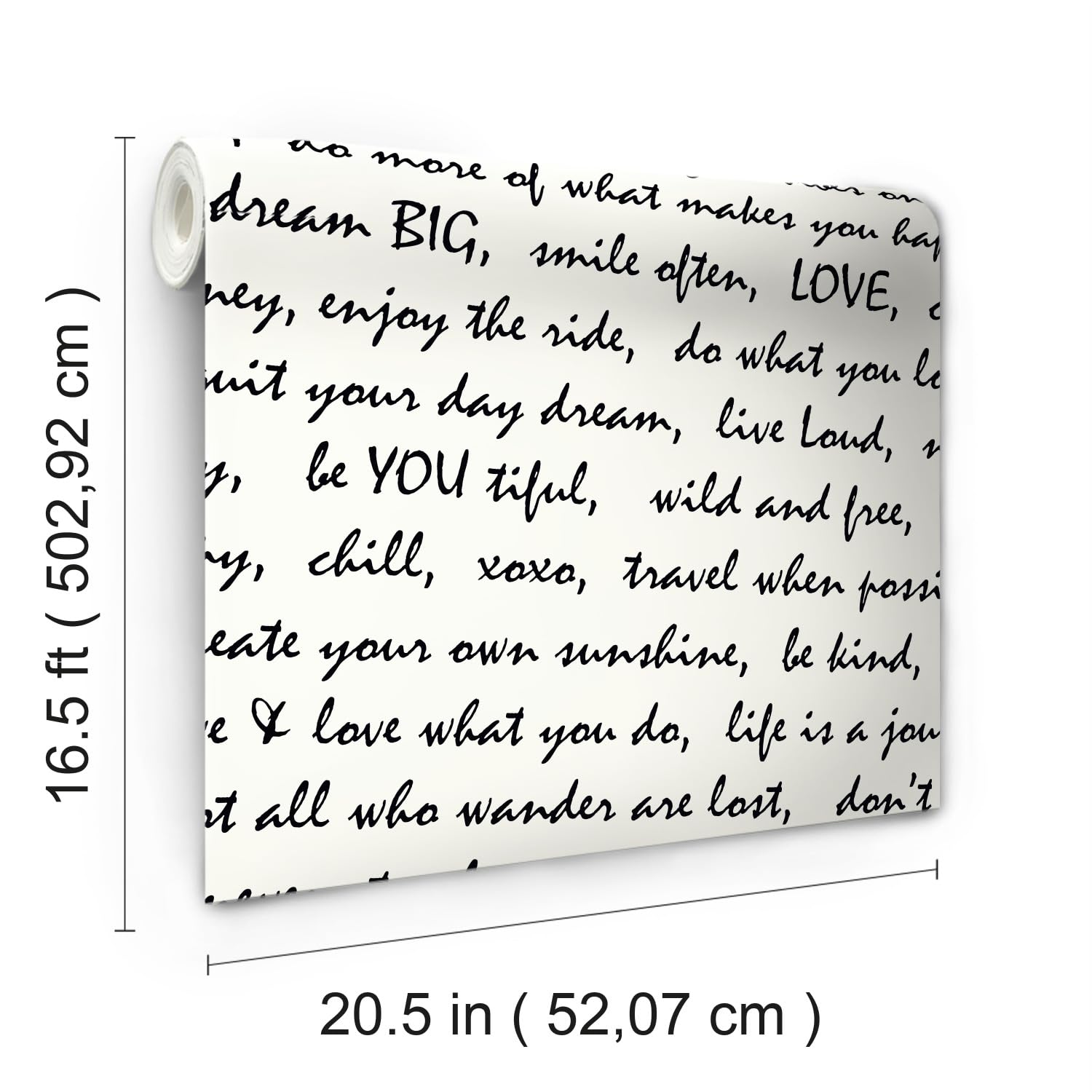 RoomMates Black Dream Big Script Peel and Stick Wallpaper 20.5" x 16.5 feet image 6