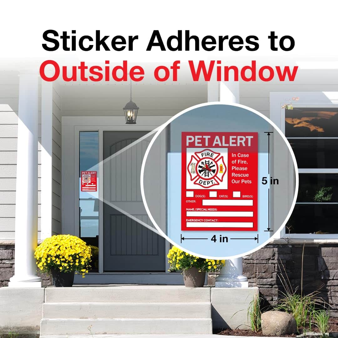 Pet Alert Safety Fire Rescue Stickers - 6 Pack - Save Our Pets Emergency Pet Inside Decal - in Case of Emergency Danger Pet in House Home Window Door Sign image 5