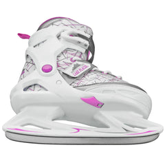 Lake Placid Monarch Girl's Adjustable Ice Skate White/Pink Small (11-2)